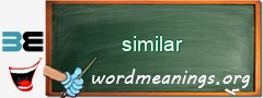 WordMeaning blackboard for similar